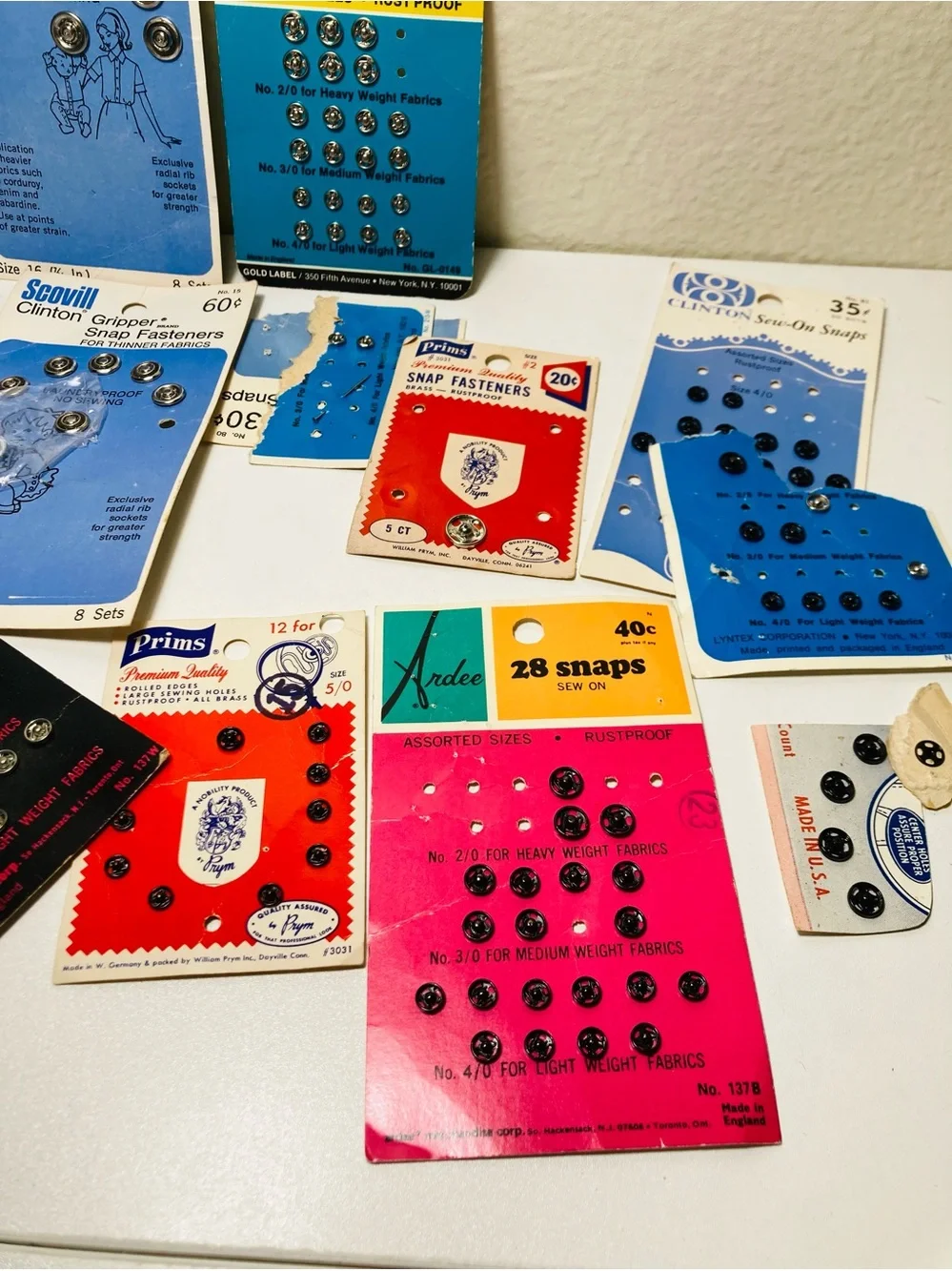 Vintage Sew-On Snap Fasteners Assortment Scovill and More